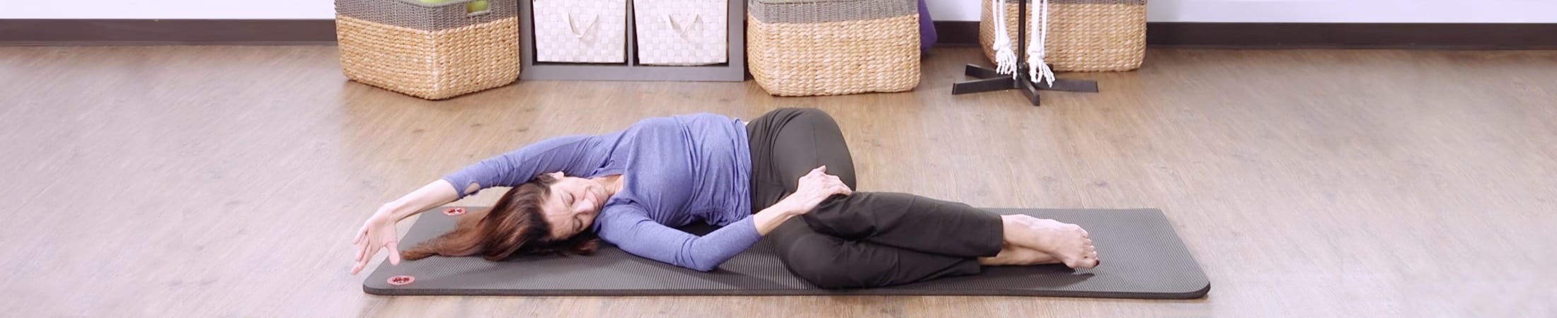 Carolyne Anthony showing Pilates exercise for menopause